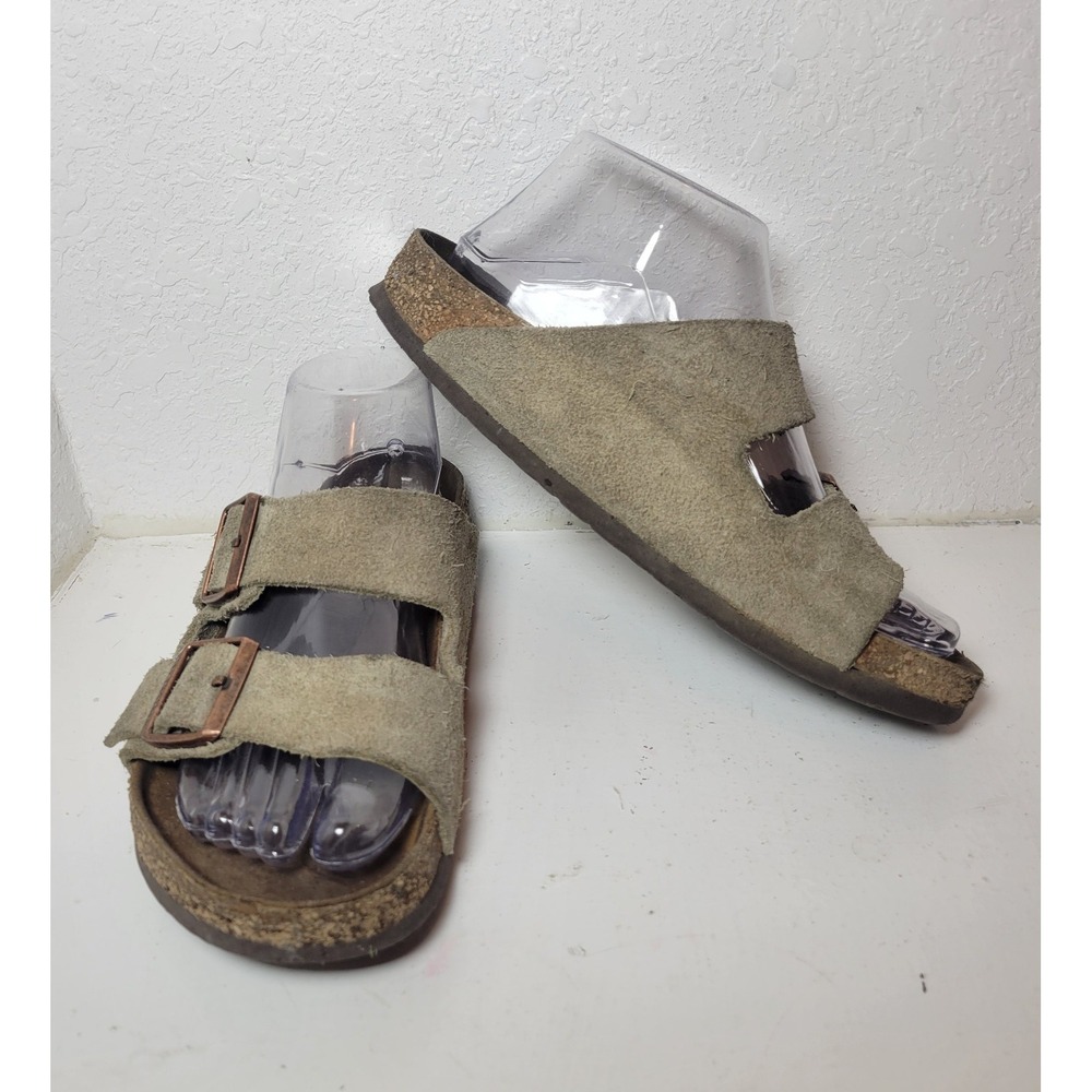 Birkenstock Arizona Sandals EU 37 US Women's Size 6/6.5 Taupe Suede Soft Footbed
